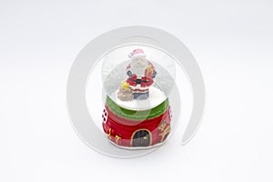 glass snow globe with snow inside santa Claus figurine christmas decoration gift Santa Claus Christmas new year