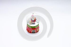 glass snow globe with snow inside santa Claus figurine christmas decoration gift Santa Claus Christmas new year