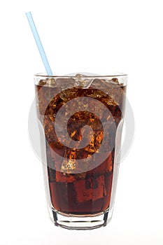 Glass of soda with straw