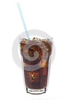 Glass of soda with straw