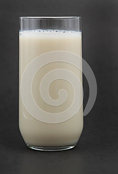 Glass of soy beverage