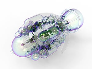 Glass space shuttle jet engine