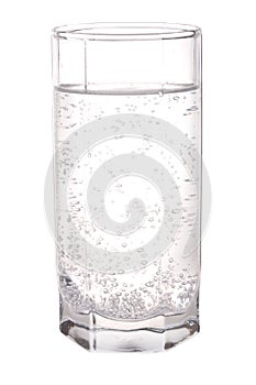 Glass of sparkling mineral water