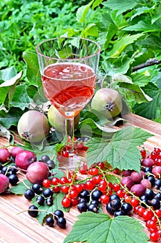 A glass of sparkling red wine
