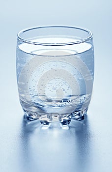 A glass of sparkling water