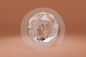 glass sphere floating in the air over infinite single colored background, cosmetic product presentation, 3D Illustration