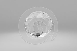 glass sphere floating in the air over infinite single colored background, cosmetic product presentation, 3D Illustration