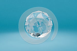 glass sphere floating in the air over infinite single colored background, cosmetic product presentation, 3D Illustration