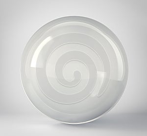 glass sphere isolated on a grey.