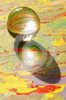 Glass Sphere On Painting