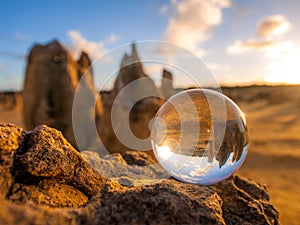 Glass Sphere with Pinnacles desert Australia