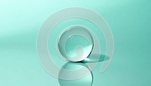 Glass Sphere Reflection on Teal Background