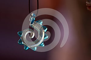 Glass spiral pendant