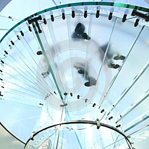 Glass spiral staircase