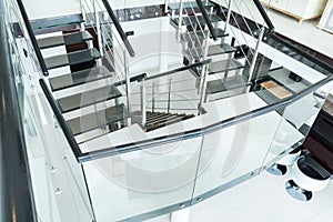 Glass stairs in the residence photo