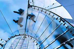 Glass Stairs Seen from Below