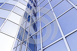 Glass and steel facade of modern office building
