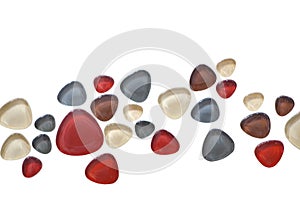 Glass stones - mosaic on a white background