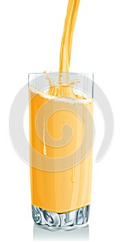 Glass of stream orange juice