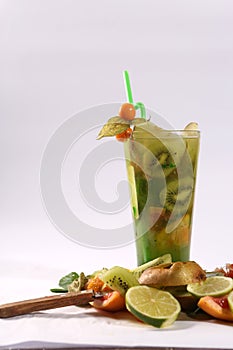 Glass of summer fresh juice photo