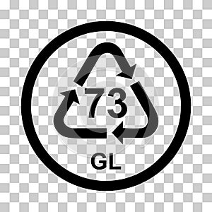 Glass symbol, ecology recycling sign isolated on white background. Package waste icon