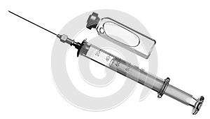 Glass syringe and ampule