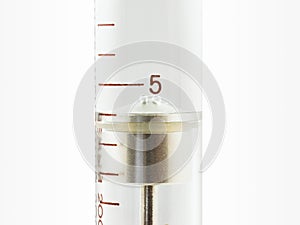 Glass syringe close-up