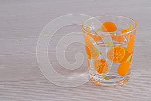 Glass on table