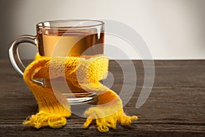 Glass of tea in a scarf