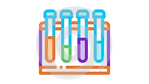 Glass Test Tubes On Tube Rack Biomaterial Icon Animation