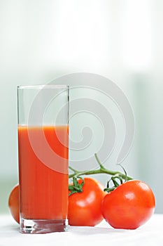 Glass of tomato juice