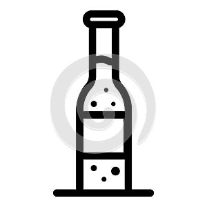 Glass tonic bottle icon, outline style