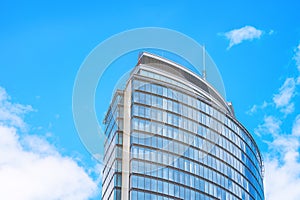 Glass Tower with a Stunning Blue Facade