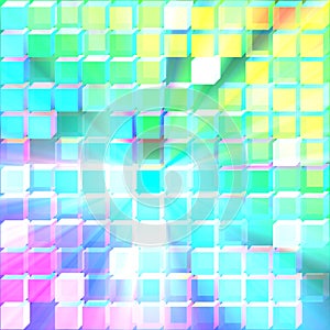 Glass translucent cubes background glowing