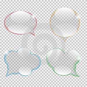 Glass Transparency Speech Bubble Vector