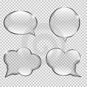 Glass Transparency Speech Bubble Vector