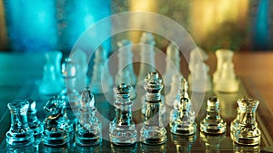 Glass transparent chess background