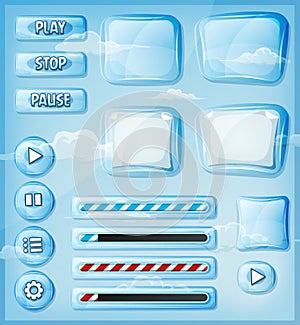 Glass Transparent Icons Set For Ui Game