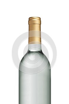 Glass Transparent wine bottle isolated