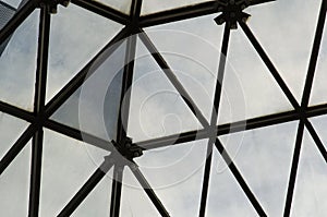 Glass triangles: detail of glazed dome