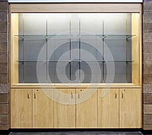 Glass trophy display cabinet for school school teams