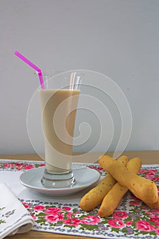 Glass of typical horchata Valencia snack photo