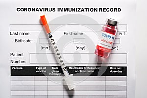 Glass vaccine vial and syringe for vaccination against COVID-19