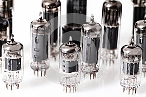 Glass vacuum radio tubes