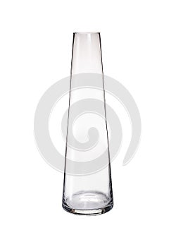 Glass vase isolated on a white background