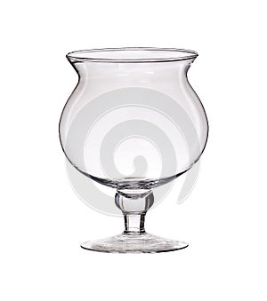 Glass vase isolated on a white background