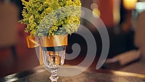 Glass vase plant and flower table decoration for holiday season