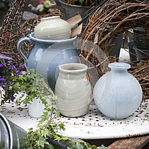 Glass vases and pitchers on the market for sale