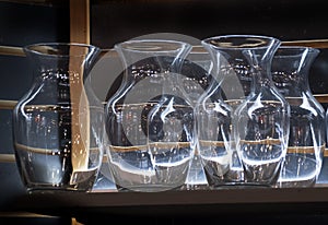 Glass Vases on a Shelf