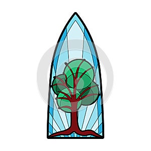 Glass vector cartoon icon. Vector illustration glass window on white background. Isolated cartoon illustration icon of